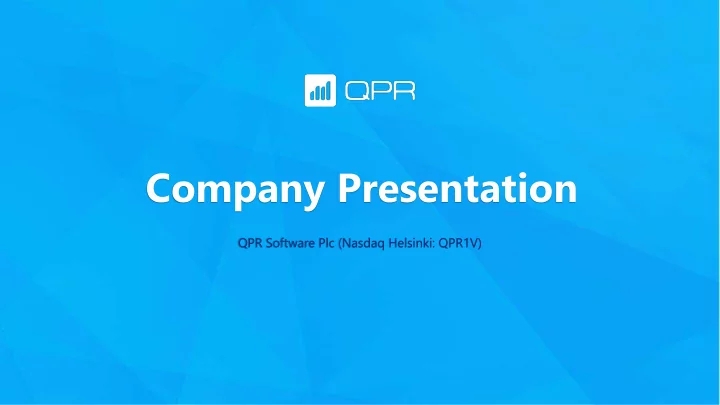 company presentation