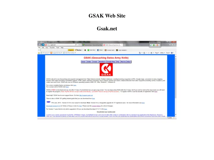gsak web site gsak net geocaching id