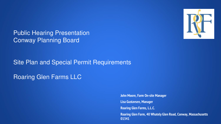 site plan and special permit requirements roaring glen