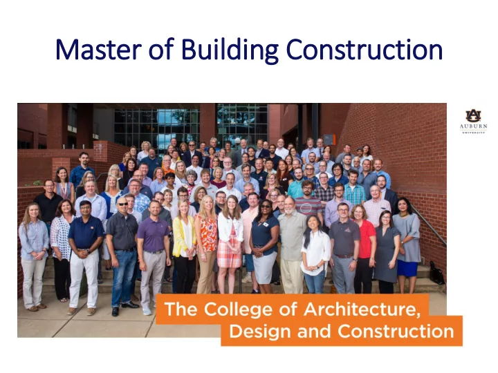 master of f buil ildin ing construction
