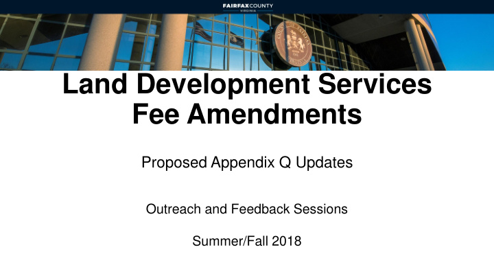 fee amendments