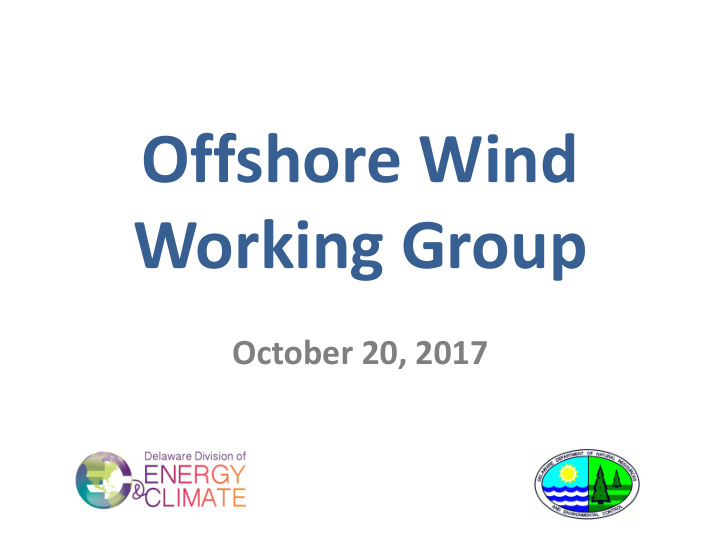 offshore wind working group