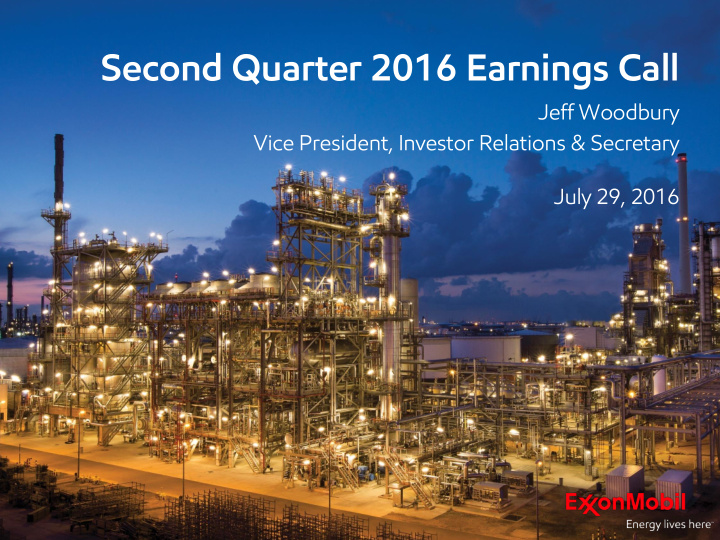 second quarter 2016 earnings call