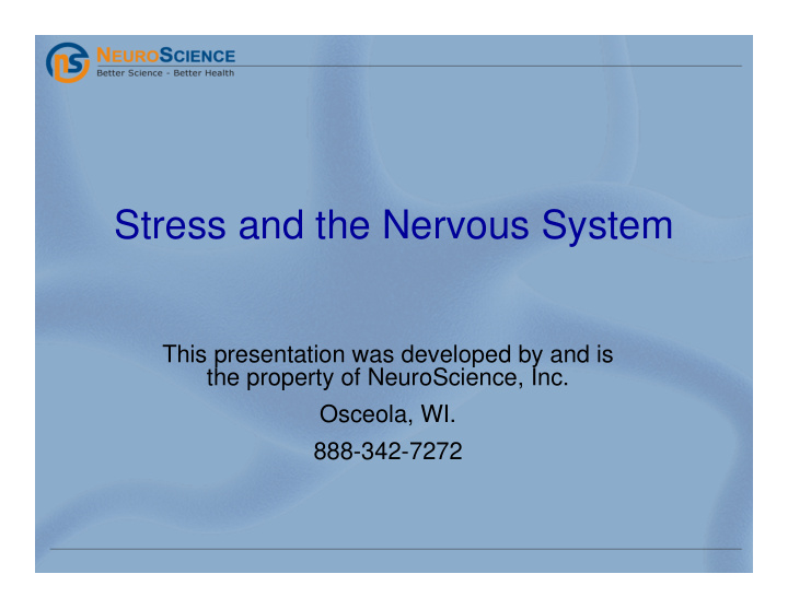 stress and the nervous system