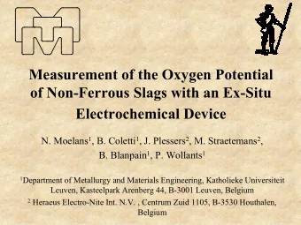 Measurement of the Oxygen Potential  of Non-Ferrous Slags with an Ex-Situ  Electrochemical Device