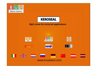 www.lincobaxo.com  PRODUCT DESCRIPTION    M gO mixes for universal  applications. Suitable for