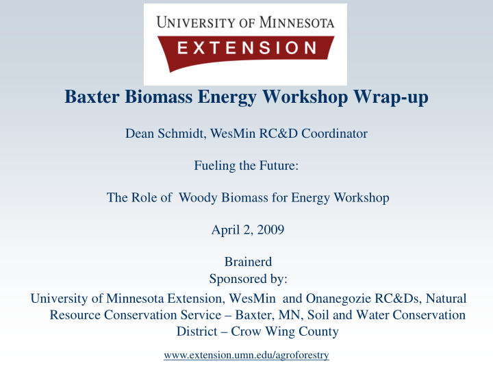 baxter biomass energy workshop wrap up