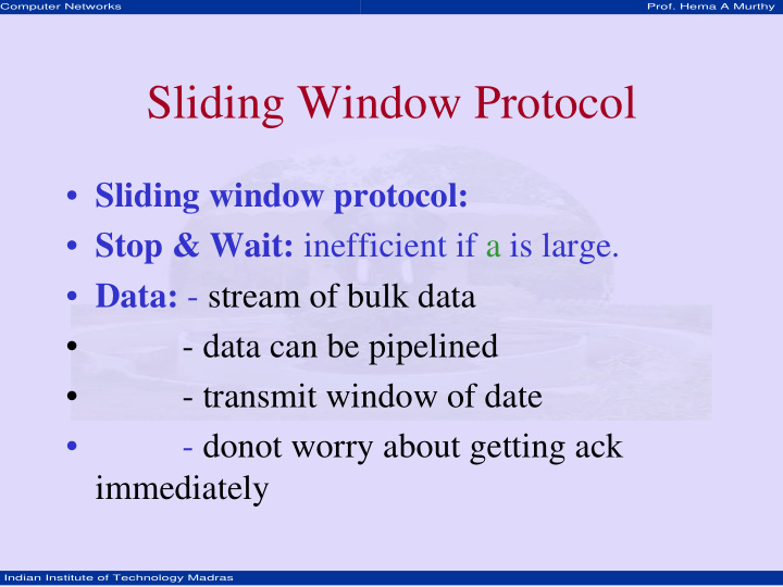 sliding window protocol