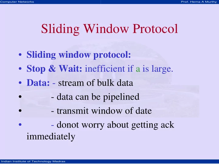 sliding window protocol