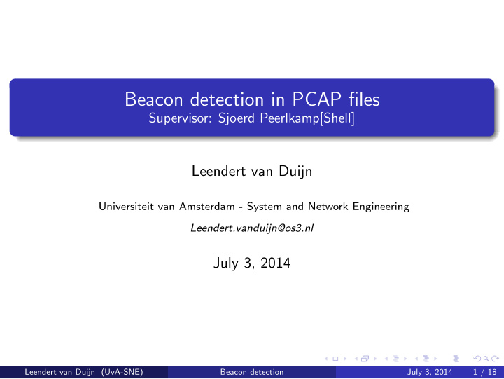 beacon detection in pcap files