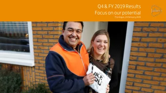 Q4 &amp; FY 2019 Results  Focus on our potential  The Hague, 24 February 2020  Warning about