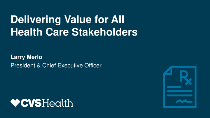 health care stakeholders