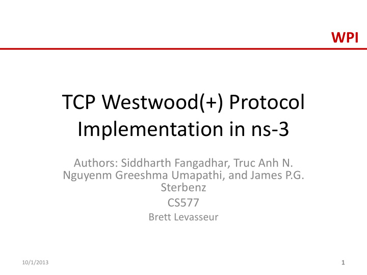 implementation in ns 3