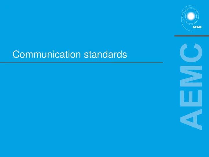 communication standards