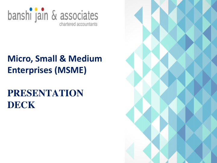 micro small medium enterprises msme presentation deck