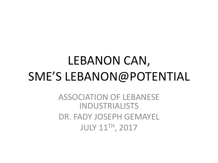 lebanon can sme s lebanon potential