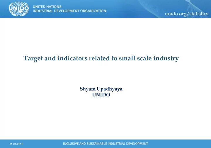 unido org statistics target and indicators related to