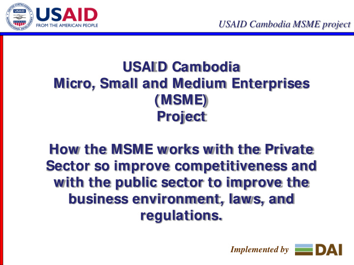 usai d cambodia micro small and medium enterprises msme