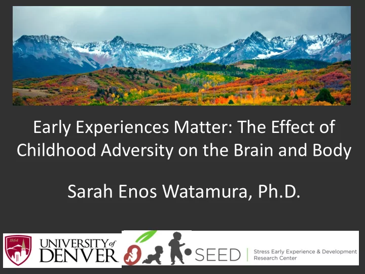 sarah enos watamura ph d four key research findings from
