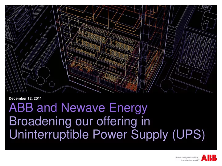 abb and newave energy broadening our offering in
