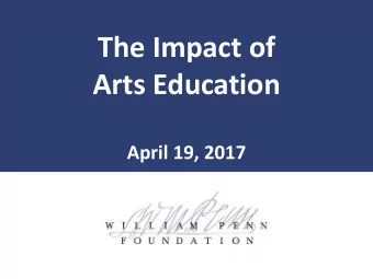 Arts Education April 19, 2017  Rock School for Dance Education, Rock Reach  WILLIAM PENN FOUNDATION