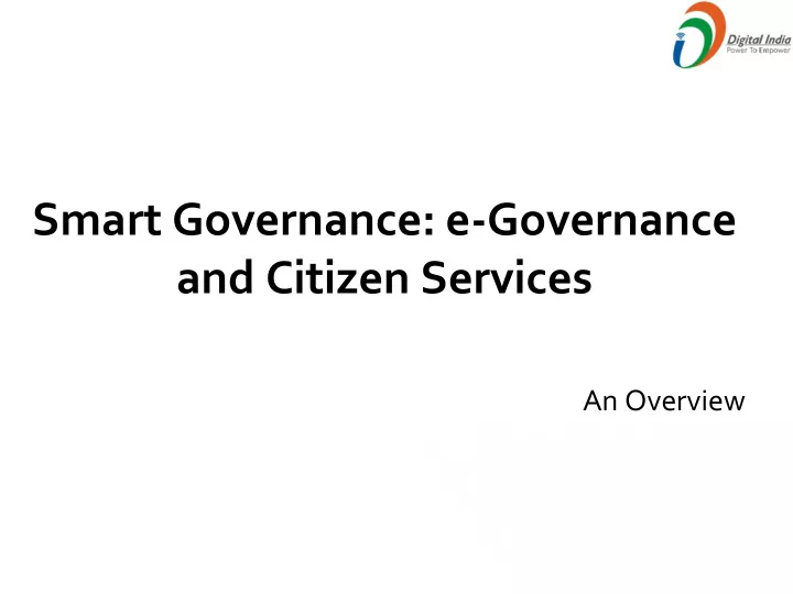 smart governance e governance