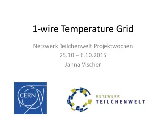 1-wire Temperature Grid  Netzwerk Teilchenwelt Projektwochen 25.10  6.10.2015  Janna Vischer