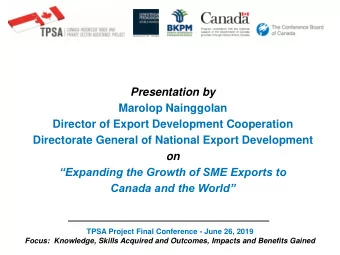 Director of Export Development Cooperation  Directorate General of National Export Development  on