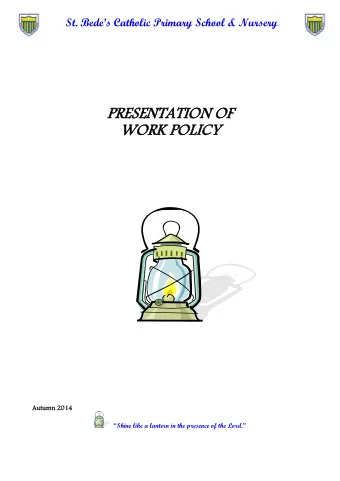 Aut  utum  umn 2  n 2014  14 Shine like a lantern in the presence of the Lord.  CONTENTS