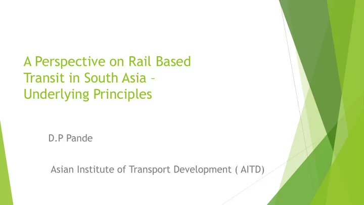 a perspective on rail based