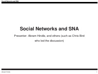 social networks and sna