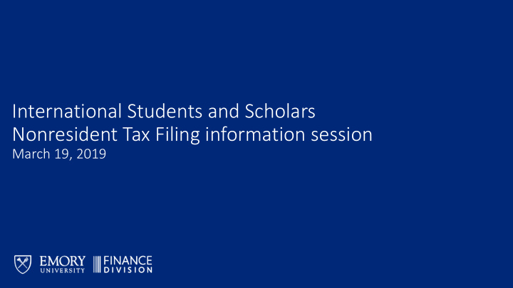 international students and scholars nonresident tax