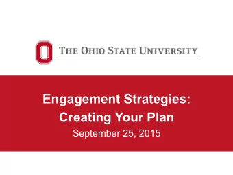 Engagement Strategies:  Creating Your Plan  September 25, 2015  Agenda  OSUAA Strategic Plan
