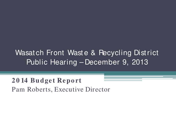 wasatch front waste recycling district public hearing