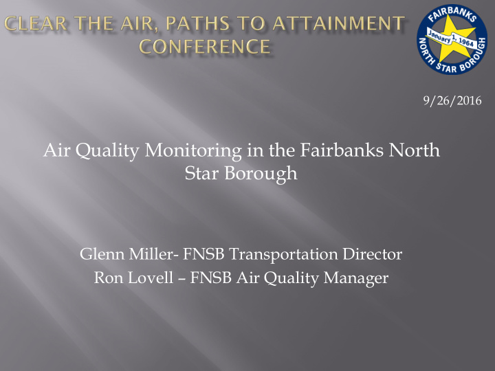 air quality monitoring in the fairbanks north star borough