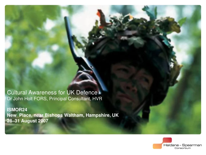 cultural awareness for uk defence