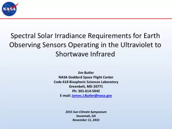 Spectral Solar Irradiance Requirements for Earth  Observing Sensors Operating in the Ultraviolet to