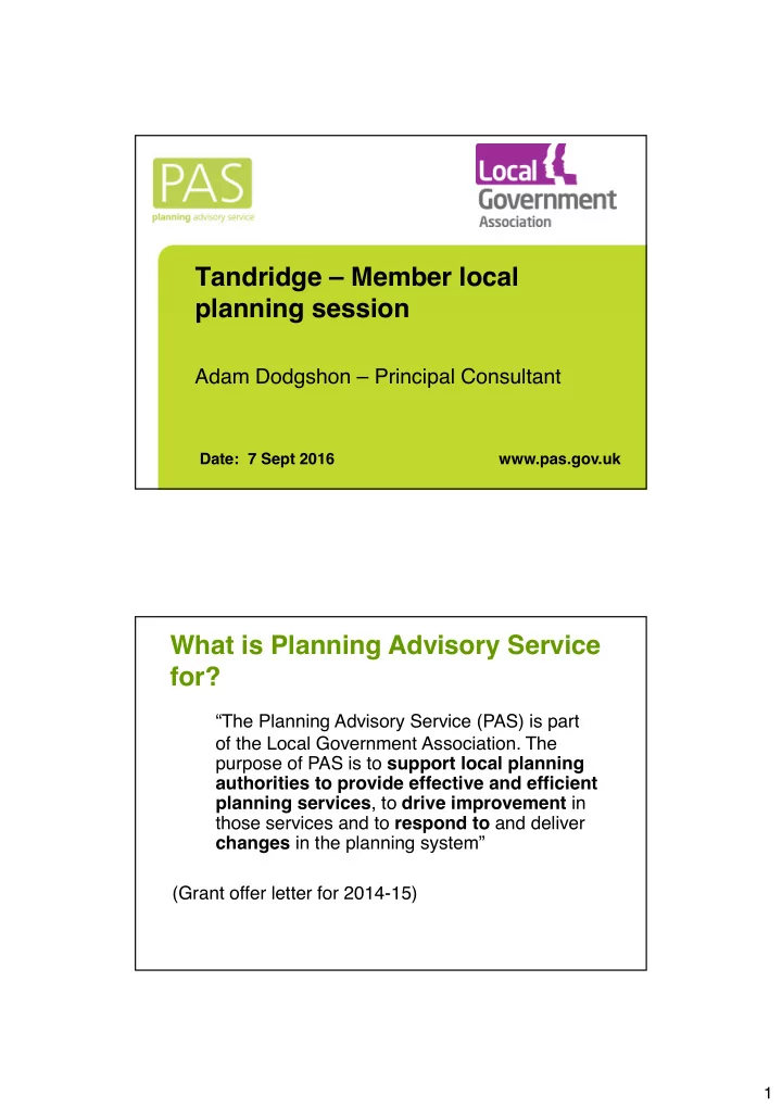tandridge member local planning session