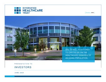 INVESTORS  J U N E  2 0 2 0  WARNING CONCERNING FORWARD LOOKING STATEMENTS  This presentation