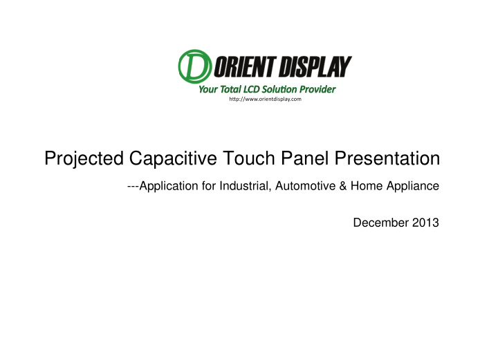 projected capacitive touch panel presentation