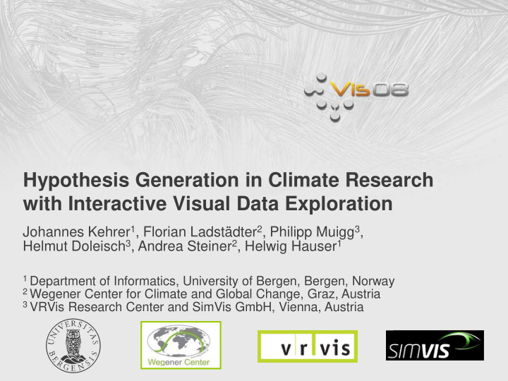 hypothesis generation in climate research with