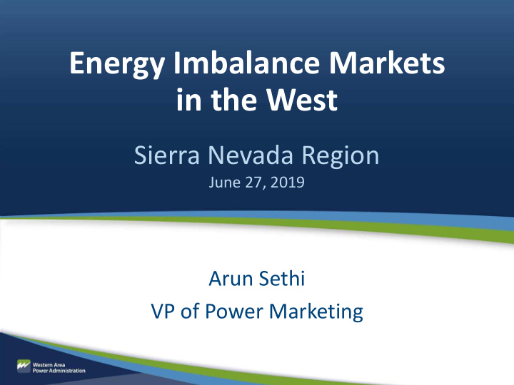 energy imbalance markets in the west