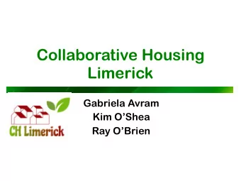 Collaborative Housing  Limerick  Gabriela Avram  Kim OShea  Ray OBrien  In the beginning