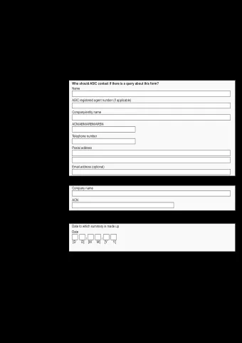 Presentation of 497 (2)(b)(i)  summary of affairs of a company  If there is insuffjcient space in