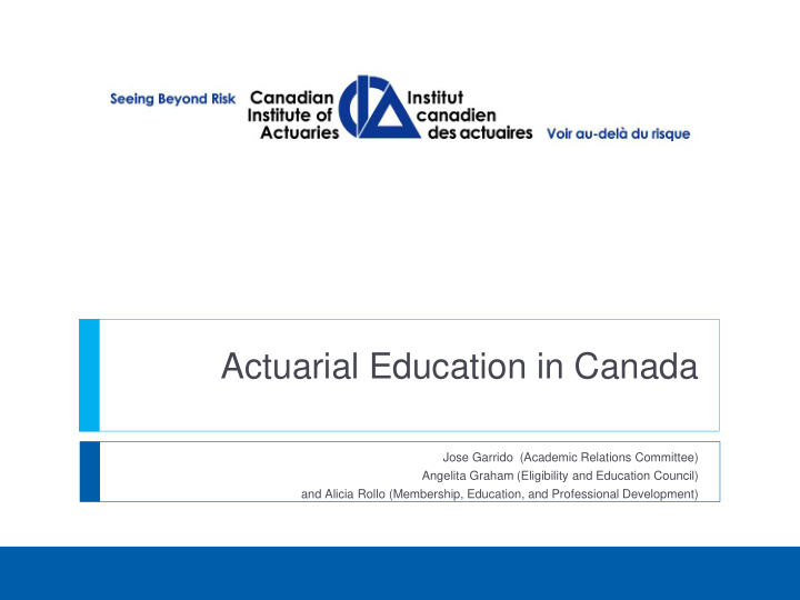 actuarial education in canada