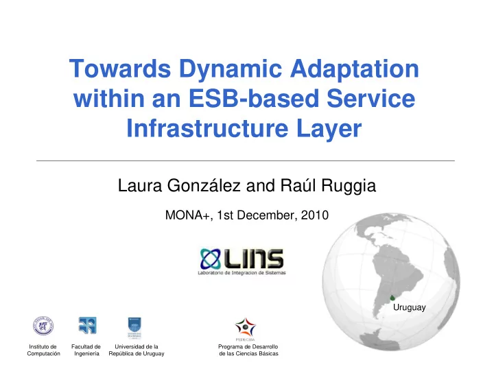 towards dynamic adaptation within an esb based service