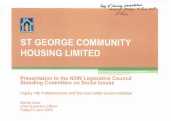 Presentation to the NSW Legislative Council Standing Committee on Soc~al  Issues Inquiry into