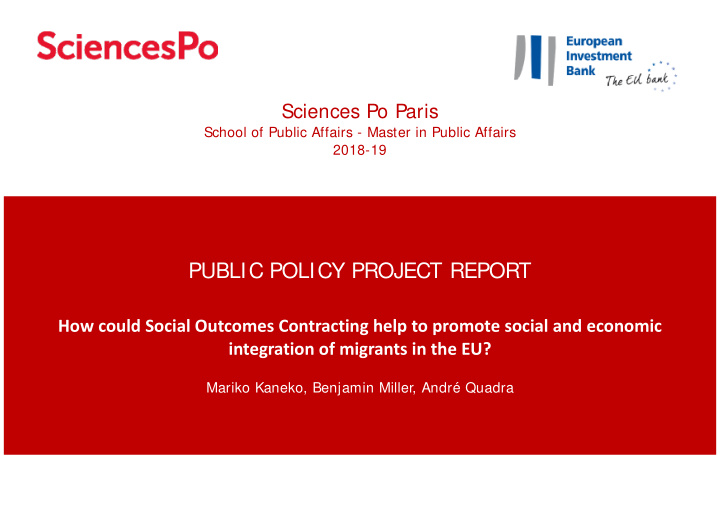 public policy project report