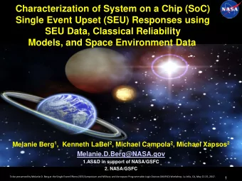 Characterization of System on a Chip (SoC)  Single Event Upset (SEU) Responses using  SEU Data,