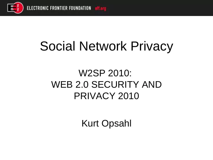 social network privacy